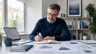 A leadership trainer preparing a practical management article