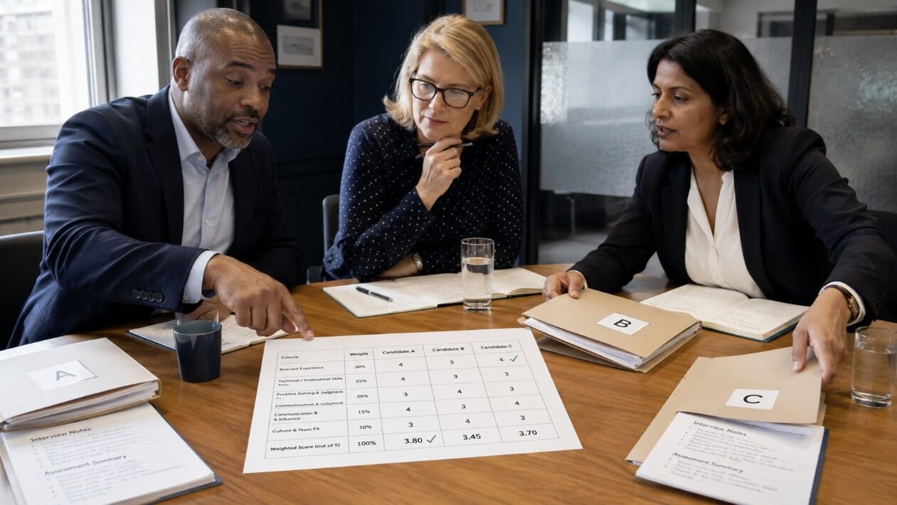 Candidate selection interview scorecard